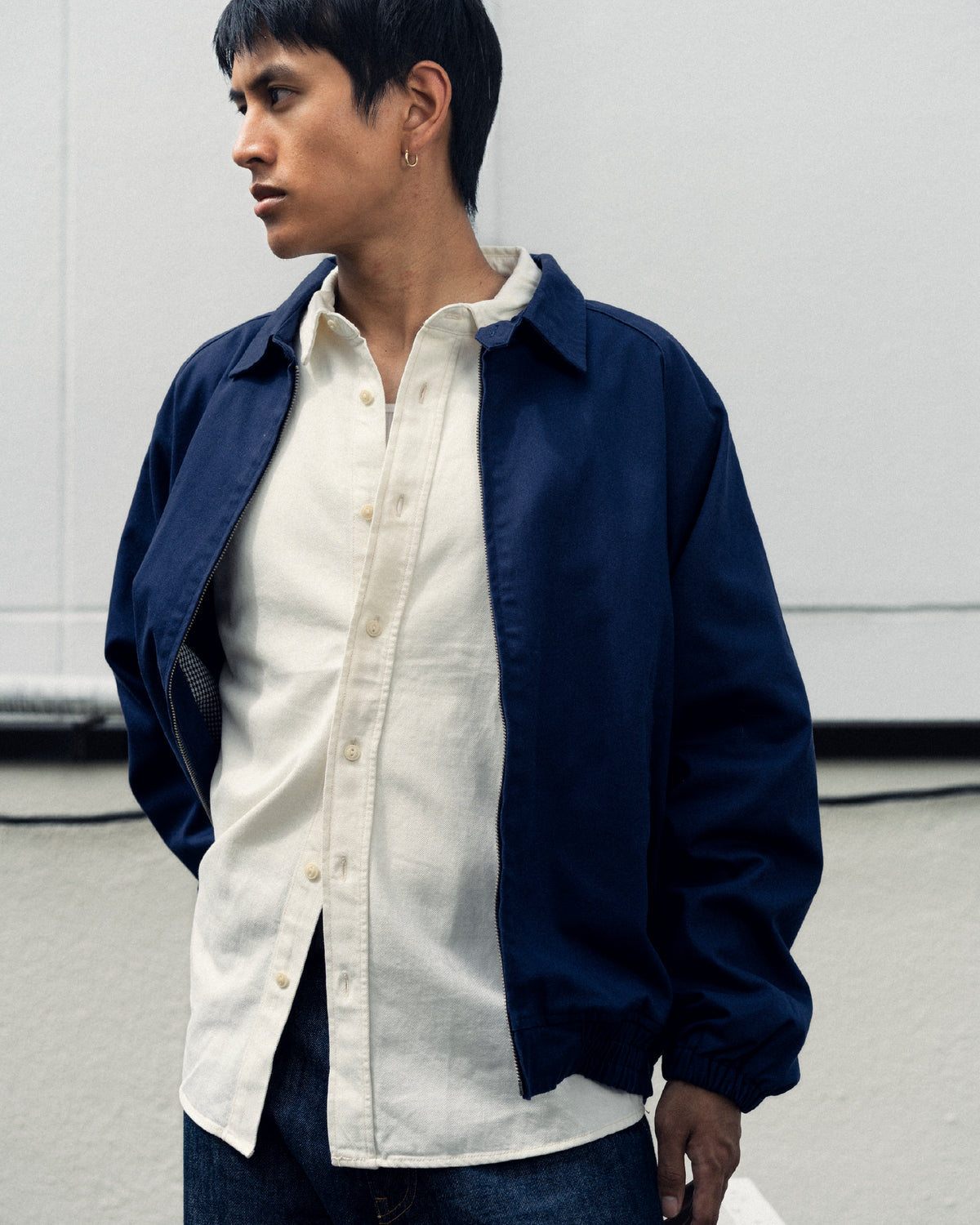 Cotton Houndstooth Drizzler Jacket